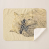 ブリュッセル絵画グリフォンの – かわいいオリジナルドッグアート シェルパブランケット (正面(横))