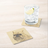 ブリュッセル絵画グリフォンの – かわいいオリジナルドッグアート スクエアペーパーコースター (インサイチュ)