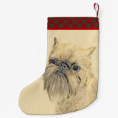 ブリュッセル絵画グリフォンの – かわいいオリジナルドッグアート スモールクリスマスストッキング (裏面)