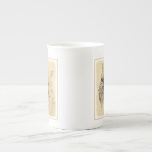 ブリュッセル絵画グリフォンの – かわいいオリジナルドッグアート ボーンチャイナマグカップ (正面)