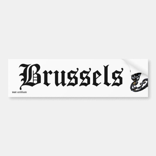 ブリュッセル訪問認定証 バンパーステッカー (正面)