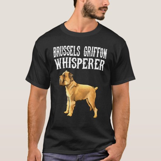 ブリュッセル・グリフォンに愛される飼い主 Tシャツ (正面)