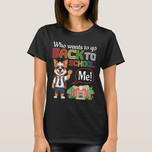 ブリュッセル・グリフォン犬が学校に戻りたい Tシャツ (正面)
