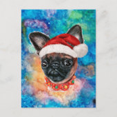 ブリュッセル・グリフォン犬のクリスマス シーズンポストカード (正面)
