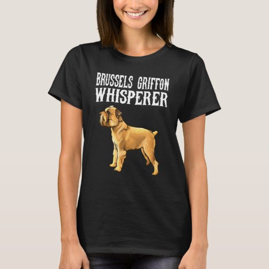 ブリュッセル・グリフォン+ウィスパラー+犬 Tシャツ (正面)