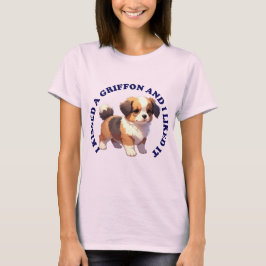 ブリュッセル・グリフォン+子犬のキス Tシャツ