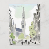 ブリュッセル、ベルギーの水絵を描色 ポストカード (正面)