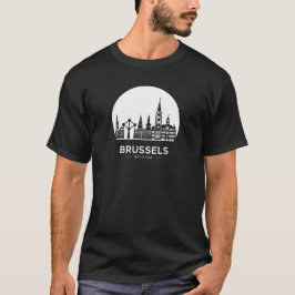 ブリュッセル ベルギー スカイライン Tシャツ