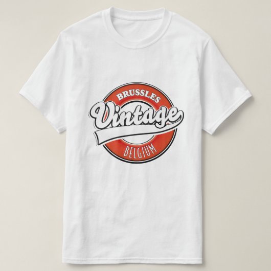 ブリュッセル ベルギー ヴィンテージ ロゴ Tシャツ (デザイン正面)