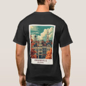 ブリュッセル ベルギー 旅行ポスター Tシャツ (裏面)