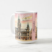 ブリュッセル ベルギー 水彩画 グランパレス コーヒーマグカップ (正面左)