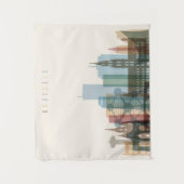 ブリュッセル、ベルギー|都市スカイライン タペストリー (正面)