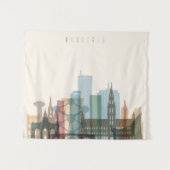 ブリュッセル、ベルギー|都市スカイライン タペストリー (正面(横))