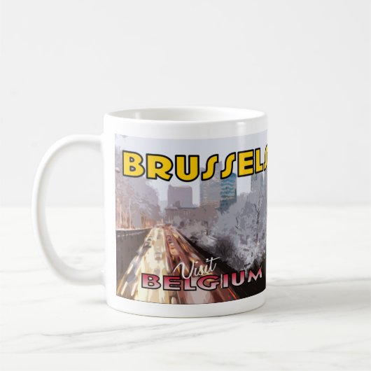 ブリュッセル、Visit Belgium Coffee Mug コーヒーマグカップ (左)