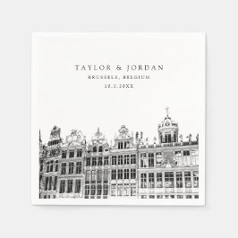 ブリュッセ結婚ス紙カクテルナプキン スタンダードカクテルナプキン