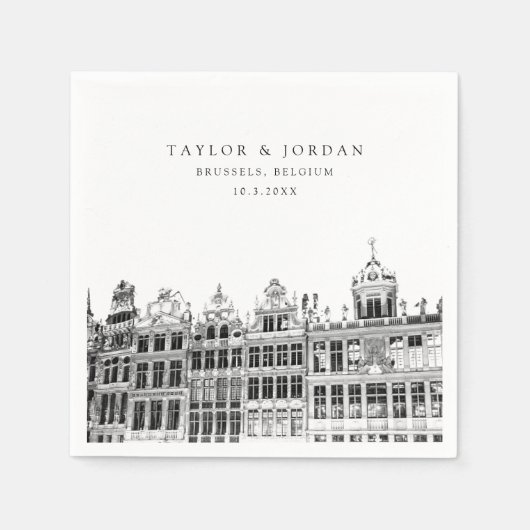 ブリュッセ結婚ス紙カクテルナプキン スタンダードカクテルナプキン (正面)