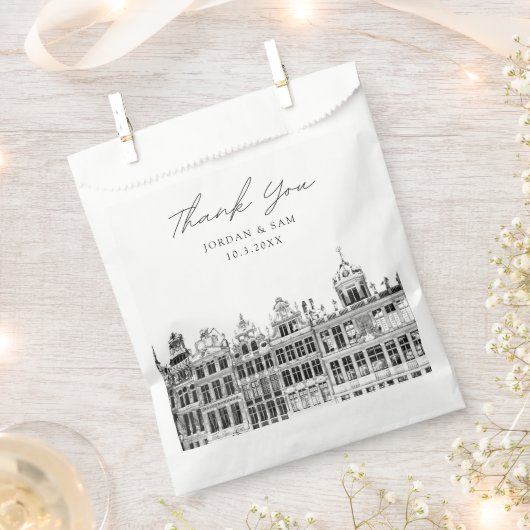 ブリュッ結婚セルのパーソナライズされた写真 フェイバーバッグ (クリップ留めされた状態)