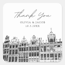 ブリュッ結婚セルの白黒のお願い スクエアシール