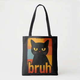 ブリュッ 黒猫 楽しい レトロ ヴィンテージ メメ トートバッグ