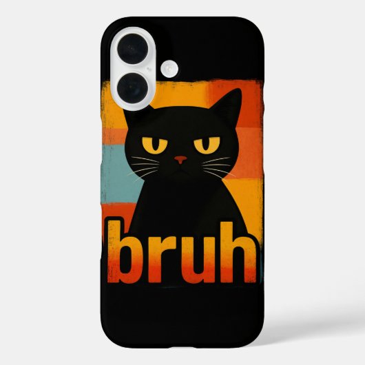 ブリュッ 黒猫 楽しい レトロ ヴィンテージ メメ Case-Mate iPhoneケース (裏面)