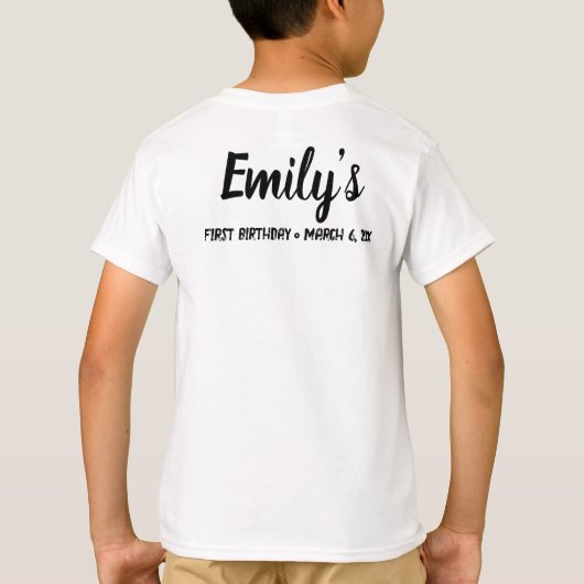 ブリュフ誕生日ガールカスタムマッチングファミリー Tシャツ (裏面)