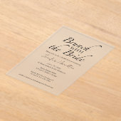 ブリュンチザブライドブラック&ホワイトブライダルシャワー アクリル招待状 (レイダウン)