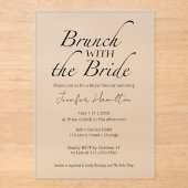 ブリュンチザブライドブラック&ホワイトブライダルシャワー アクリル招待状 (正面)