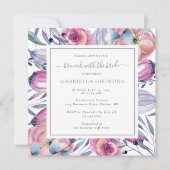 ブリュンチブライドほこりっぽいメイヴウォーターのカラーフローラ 招待状 (正面)