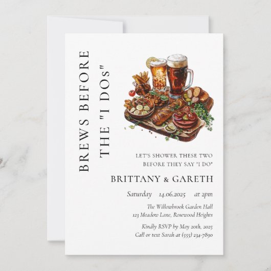ブリューズ・ビフォア・ザ・アイ・ドゥス ウェディングシャワー・ブルワリー 招待状 (正面)