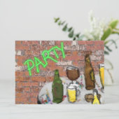 ブリューパブ水色ビールテイストパーティの招待状 招待状 (スタンド正面)