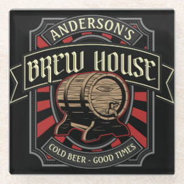 ブリューパーソナライズされたハウスラベルビール醸造バーパブ ガラスコースター