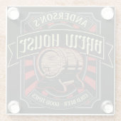 ブリューパーソナライズされたハウスラベルビール醸造バーパブ ガラスコースター (裏面)