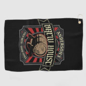 ブリューパーソナライズされたハウスラベルビール醸造バーパブ ゴルフタオル (横)