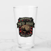ブリューパーソナライズされたハウスラベルビール醸造バーパブ タンブラーグラス (正面)