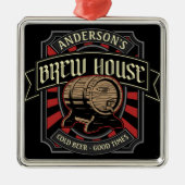 ブリューパーソナライズされたハウスラベルビール醸造バーパブ メタルオーナメント (正面)