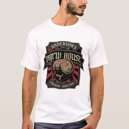 ブリューパーソナライズされたハウスラベルビール醸造バーパブ Tシャツ