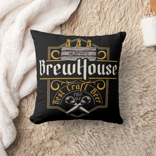 ブリューパーソナライズされたハウス最高のクラフトビアエールバー クッション (ブランケット)