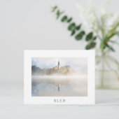 ブリュー湖で霧の日の出 ポストカード (スタンド正面)