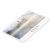 ブリュー湖で霧の日の出 マグネット (左側)