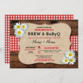 ブリュー& BABYQベビーシャワー赤ひまわり招待状 招待状 (正面/裏面)