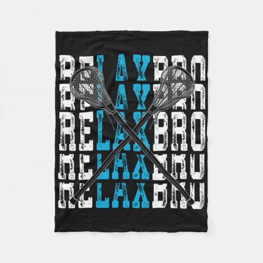 ブリラックスロおもしろいラクロス選手ラックスラバージョークティー フリースブランケット (正面)