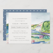 ブリリアムマウンテンスケープ赤面婚約招待状 サンキューカード (正面/裏面)