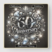 ブリリアンス エターナル:60周年記念デザイン スクエア壁時計 (正面)