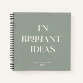 ブリリアントアイディアモダンプランナーカスタムシックセージ ノートブック (正面)