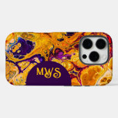 ブリリアントイエローオレンジフラクタルデザイン Case-Mate iPhoneケース (裏面 (横))