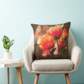ブリリアントオレンジバラと蝶 クッション (椅子)