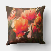 ブリリアントオレンジバラと蝶 クッション (裏面)