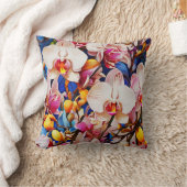 ブリリアントオーキッド装飾用クッション クッション (ブランケット)