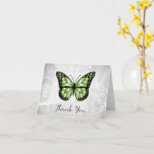 ブリリアントグリーンバタフライサンキューカード カード (黄色い花)