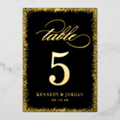 ブリリアントグロー実在フォイルテーブル番号カード 箔招待状 (正面)